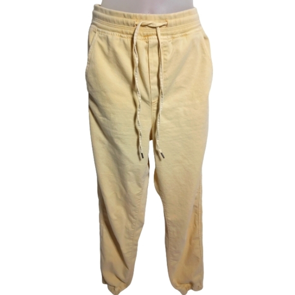 Gap Yellow Cotton Jogger Pants Women’s Casual Drawstring Waist Small Tall - Picture 1 of 8